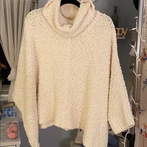 Turtle neck pancho style sweater